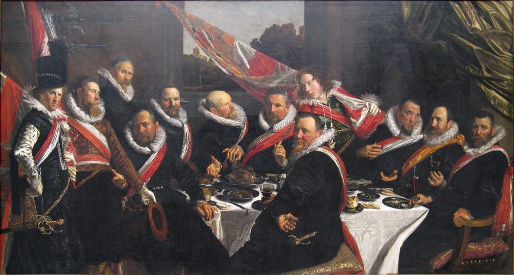 Le banquet des officiers de la compagnie de milice de St George par Frans Hals en 1616