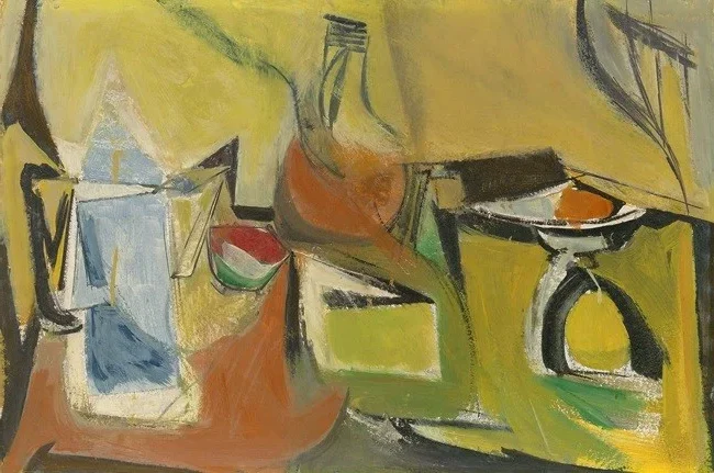 Showcases his exploration of color, form, and spatial relationships in still life composition