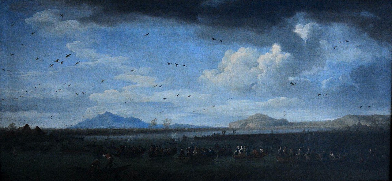 Charles de Bourbon chassant des foulques sur le lac de Licola (1746)
