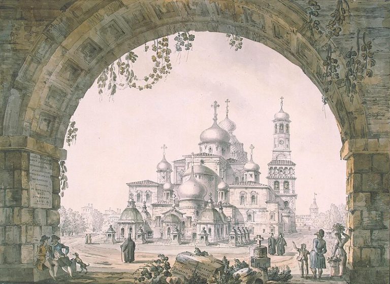 Vue du monastère de la Nouvelle Jérusalem près de Moscou (1797)