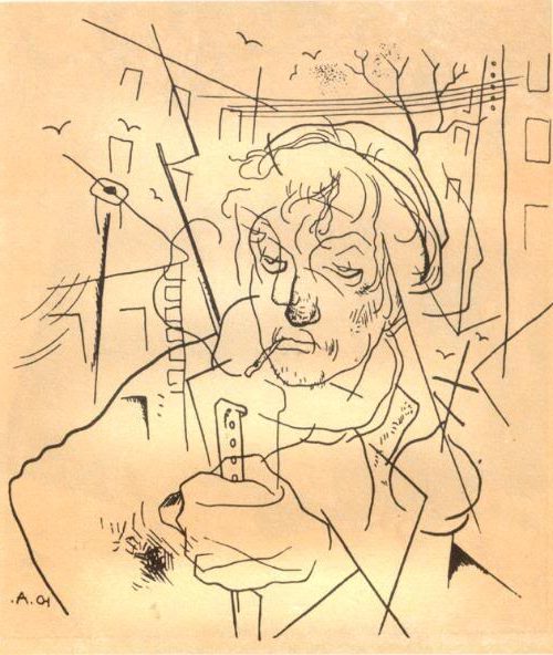 Illustration to Aleksandr Blok’s Poem "The Twelve" (1918) reflects the raw energy and turbulence of the Russian Revolution.