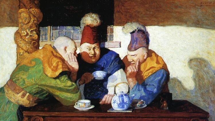Unwrit Dogma (1917) by N.C. Wyeth reflects his signature storytelling style, likely created for a literary or magazine publication.