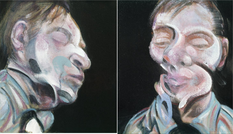 Two Studies for Self-Portrait, 1972, by Francis Bacon reflects the artist's introspective confrontation with grief and identity.