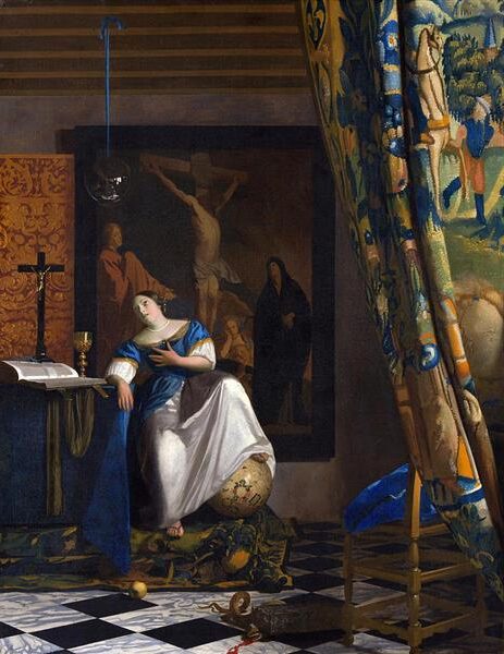 Allegory on Faith (1671–c.1674) reflects Catholic devotion and theological contemplation in the Dutch Republic.
