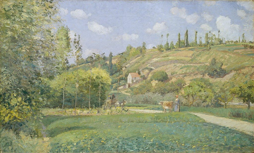 Un vacher à Valhermeil, Auvers-sur-Oise (1874) dépeint une relation harmonieuse entre l'homme et la nature.