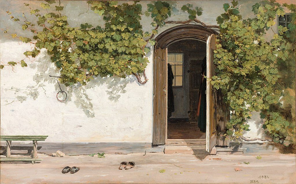 Ingangen til præstegården ved Hillested, 1844, by Martinus Rørbye, reflects a tranquil rural charm