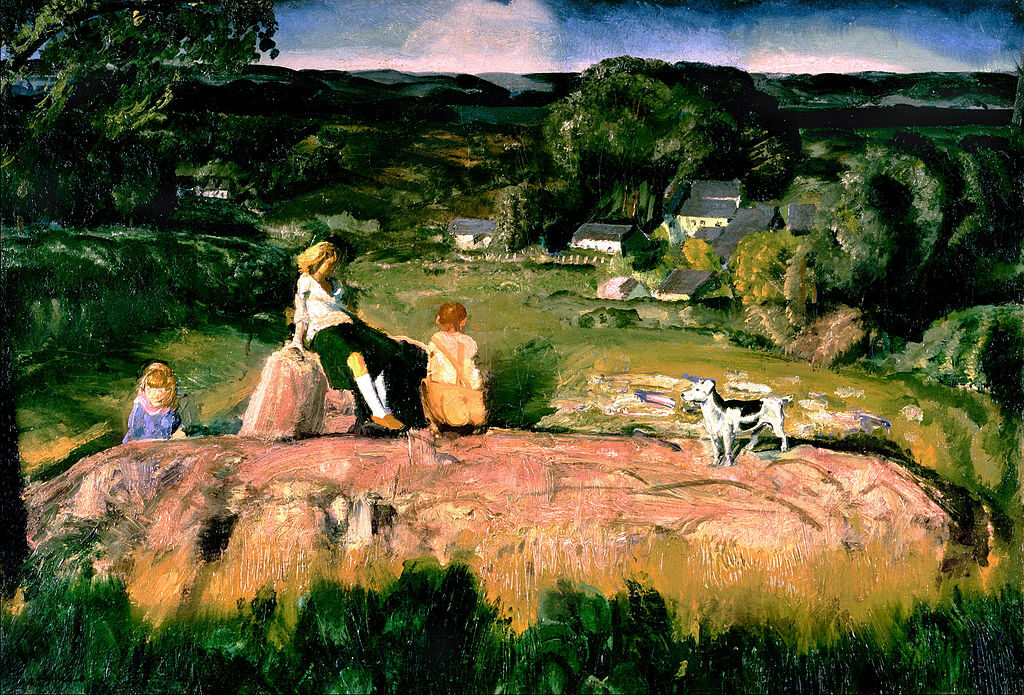 Three Children, 1919, by George Bellows reflects a tender yet solemn view of childhood.
