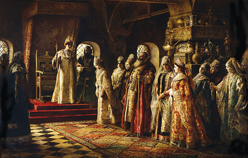 Bride-show, 1886, by Konstantin Makovsky reflects opulence, courtly traditions, and the patriarchal values of imperial Russia.