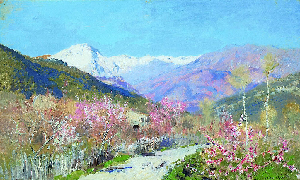 Spring in Italy, 1890, by Isaac Levitan reflects Levitan's exploration of the Italian landscape.
