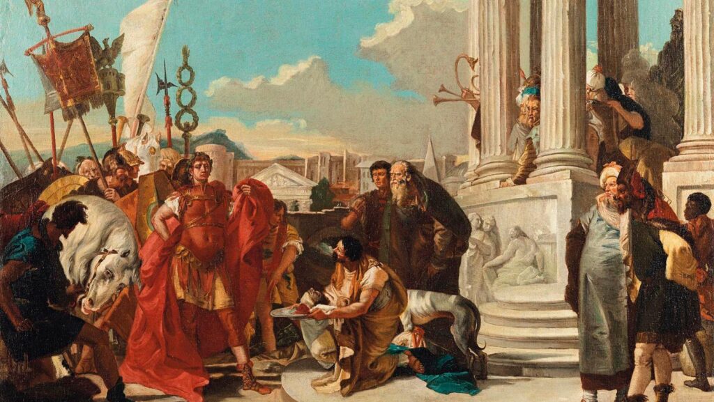 Pompey's Head Being Presented to Caesar by Giovanni Battista Tiepolo