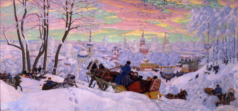Pancake Tuesday; Butter Week or Crepe week, (1916) by Boris Kustodiev