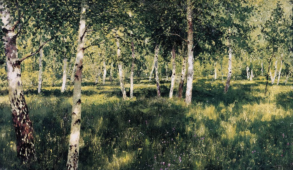 Birch Forest, 1885–1889, by Isaac Levitan reflects Levitan's deep connection to the Russian wilderness