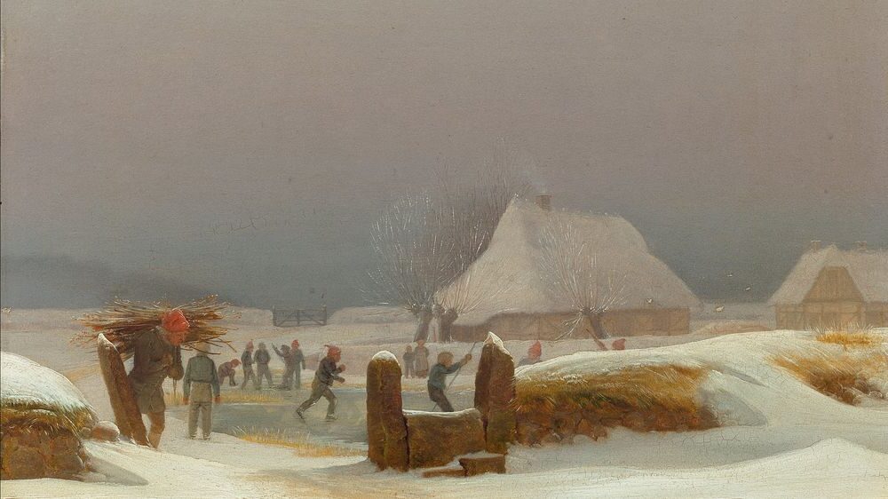 Winter Landscape from Funen, 1831, by Wilhelm Bendz reflects a serene yet stark vision of Danish rural life.
