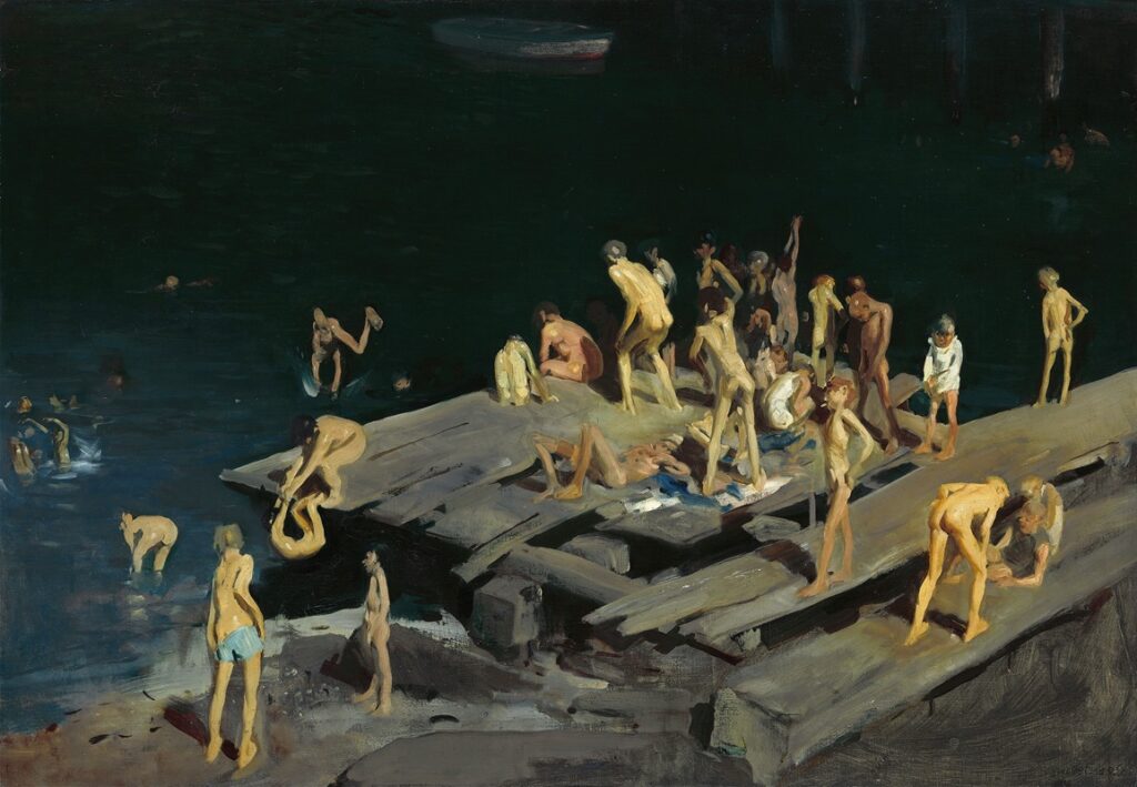 Forty-two Kids, 1907, by George Bellows reflects the rough innocence and carefree spirit of urban childhood.