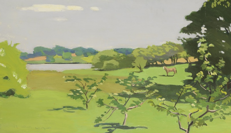 The Horse in the Meadow, 1968, by Fairfield Porter reflects the quiet dignity of rural life through a gentle, observational realism and harmonious composition.