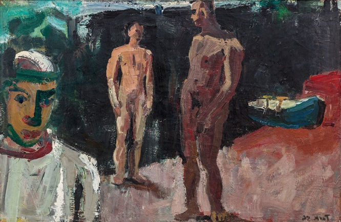 Figures with Rowboat, 1956, by David Park reflects a return to figuration and everyday life.