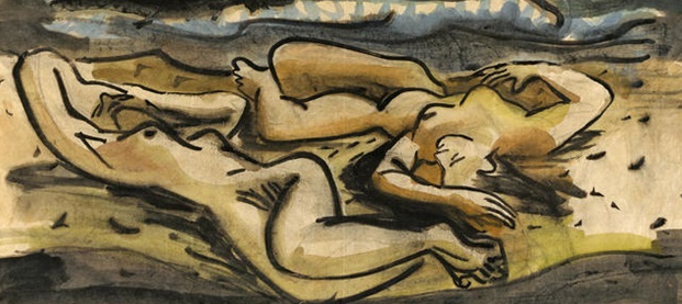 Two Girls on the Beach, ca. 1934, by David Park reflects a tender, observational glimpse into youthful leisure and companionship.