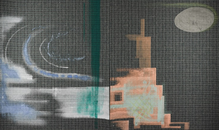 DOPPELBILD (SKYSCRAPER), 1980, by Sigmar Polke reflects a dual perspective on urban modernity.