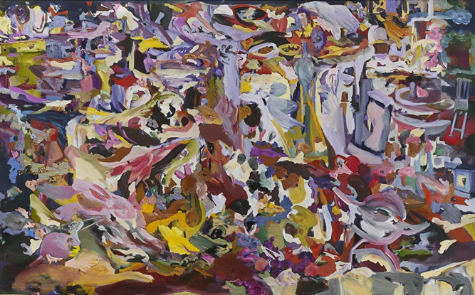 The Sorcerer's Apprentice, 2023–2024, by Cecily Brown reflects the tension between desire and power, past and present, figuration and abstraction.