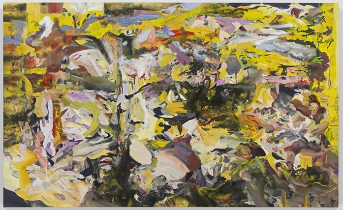 Garden of the Moon, 2023, by Cecily Brown reflects a dreamlike interplay between the celestial and the earthly.