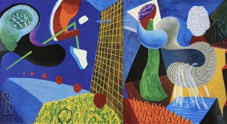 The Other Side, 1993, by David Hockney reflects his exploration of color and space