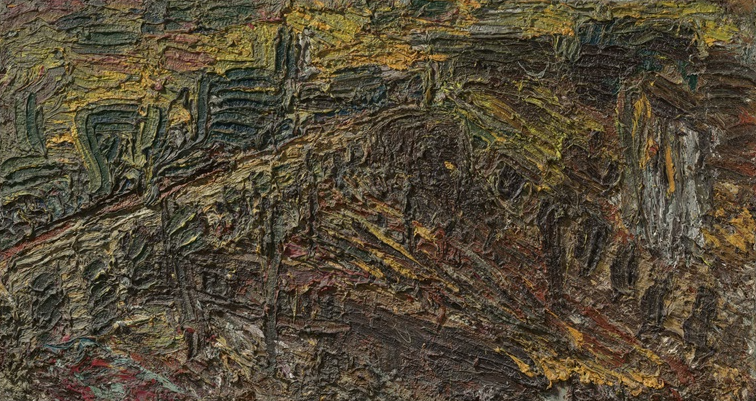 York Way Railway Bridge, Evening, 1967, by Leon Kossoff reflects the raw energy of London's urban landscape through thick impasto and expressive brushwork.