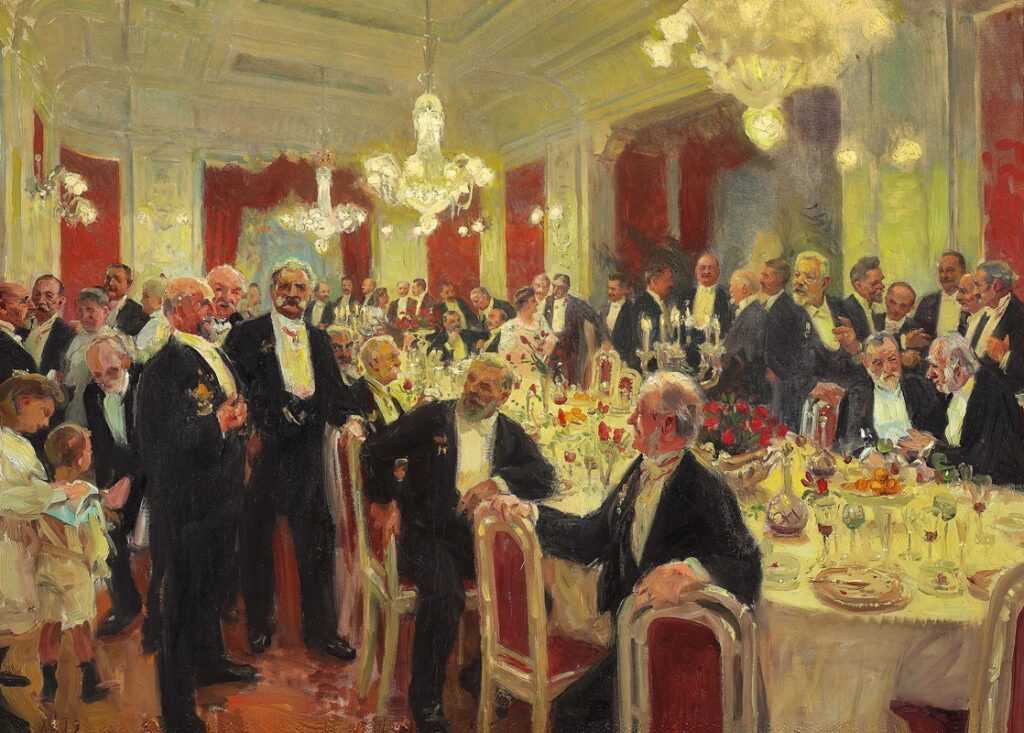 Leaving the Table, 1906, by Laurits Tuxen reflects an intimate and contemplative moment in domestic life.