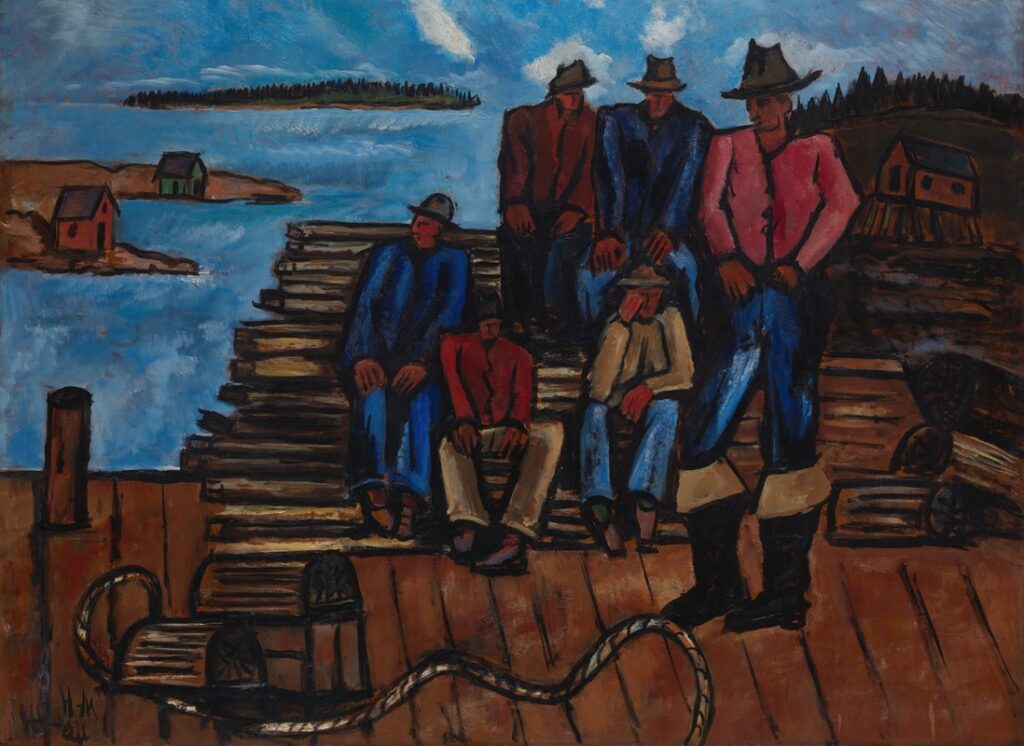 Lobster Fishermen, 1940–1941, by Marsden Hartley reflects the rugged strength and enduring spirit of Maine’s coastal working class.