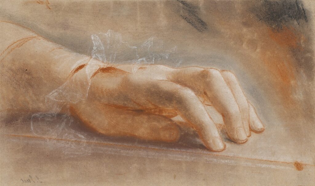 Study of a Right Hand for the Portrait of countess Anna Joachima Danneskiold-Laurvigen (1790 – 1791)