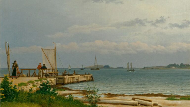 View towards Koster from the jetty at Kallehave by Wilhelm Bendz