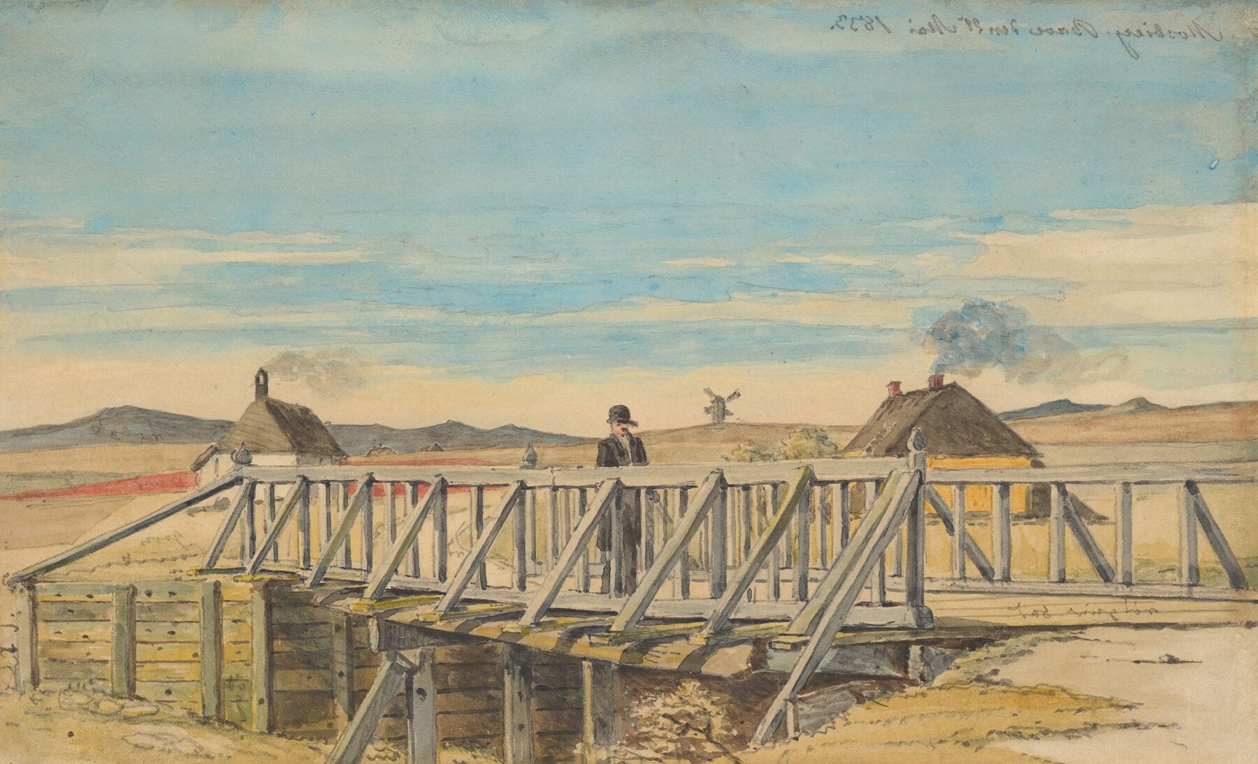 Landscape with a Bridge Near Mosbjerg (1833) by Martinus Rørbye