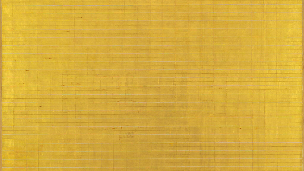Friendship, 1963, by Agnes Martin reflects the quiet strength and balance found in human connection through subtle grids.