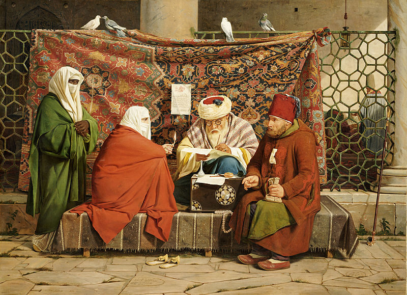 A Turkish Notary Drawing Up a Marriage Contract, 1837 reflects a curious and respectful engagement with Eastern customs.