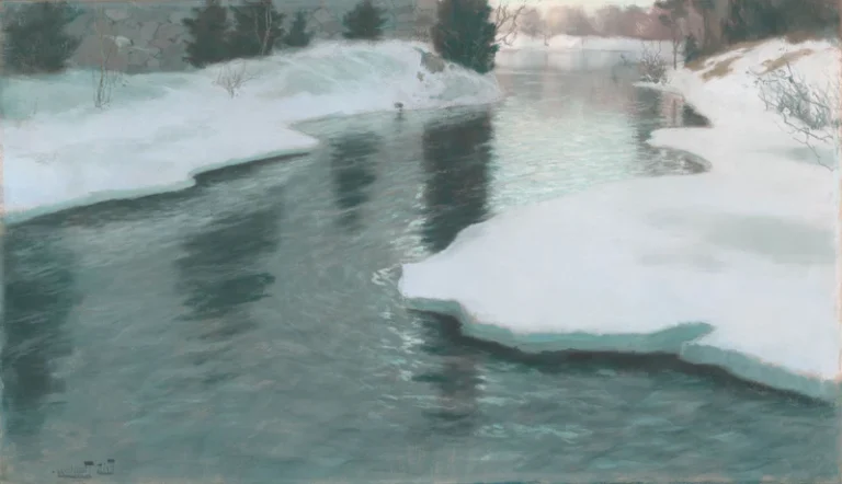 Melting Snow,1887 by Frits Thaulow