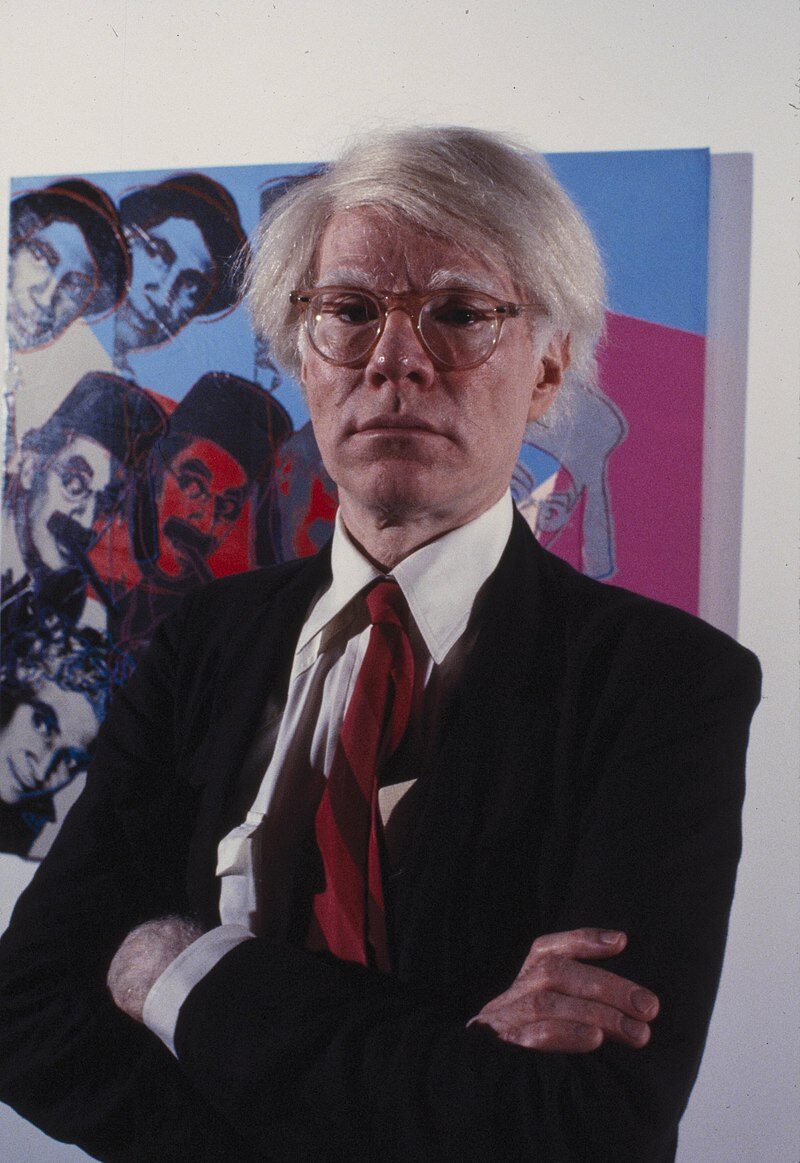 A portrait photo of Andy Warhol in 1980