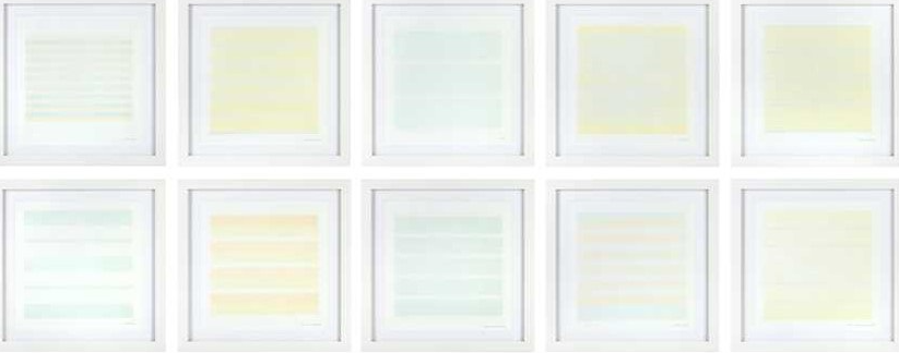 Happiness-Glee; I Love Love, Infant Response to Love, 2000 reflects pure emotional states and the innocence of affection through subtle abstraction and serene repetition.