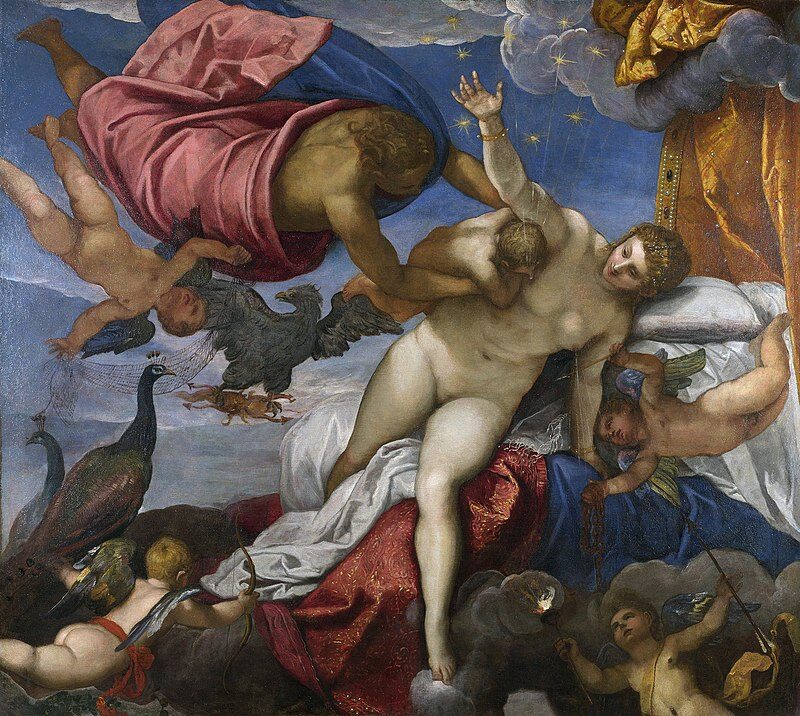 The Origin of the Milky Way (c. 1575–1580) reflects the mythological tale of the creation of the Milky Way