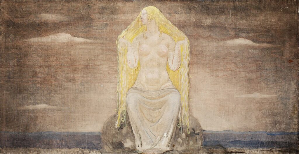 Freja, 1905, by John Bauer reflects a romanticized vision of Norse mythology.
