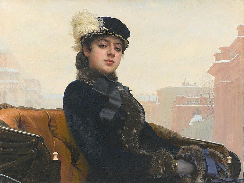 Portrait of an Unknown Woman, 1883 reflects mystery, elegance, and the emerging independence of women in late 19th-century Russian society.