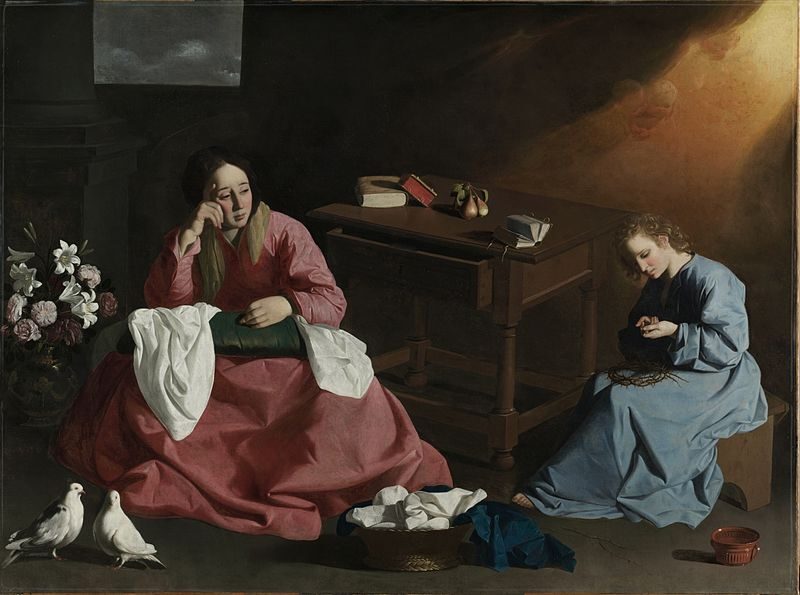 Christ and the Virgin in the House at Nazareth (c. 1631–1640) reflects themes of devotion, humility, and divine destiny.