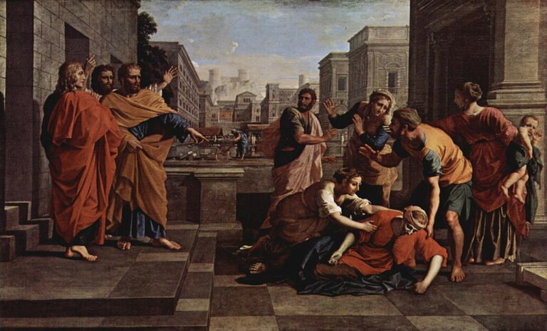 The Death of Sapphira, 1654 by Nicolas Poussin