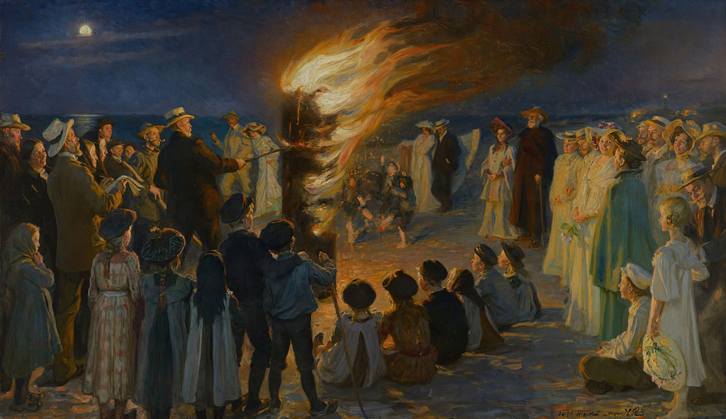Midsummer Eve Bonfire on Skagen Beach, 1906 by Peder Severin Kroyer