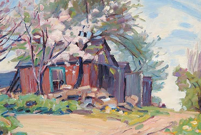 This Olde House in Cherry Blossom Time reflects nostalgic serenity and the fleeting beauty of nature through delicate abstraction and a poetic sense of place.