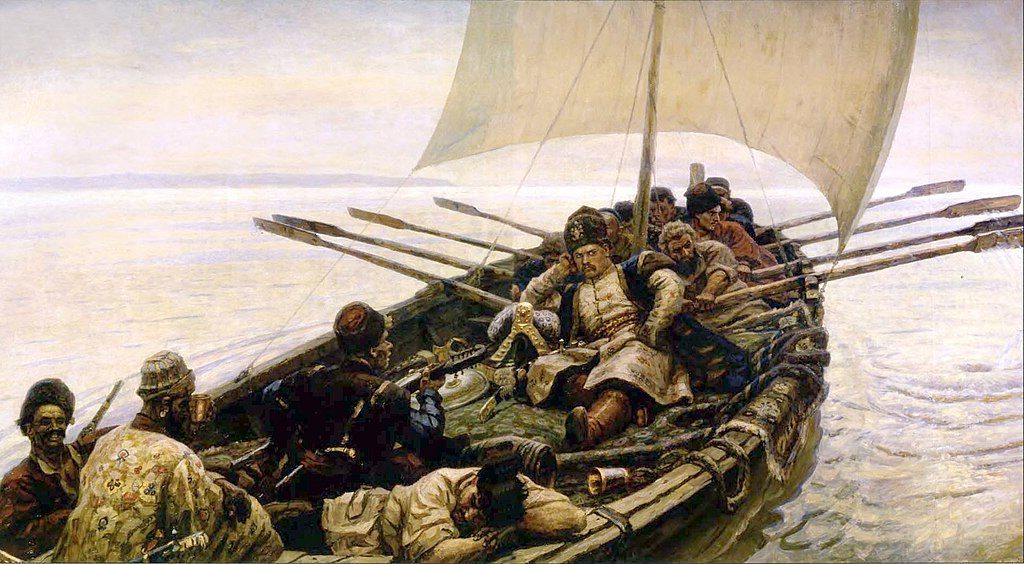 Stenka Razin, 1906, by Vasily Surikov reflects the spirit of rebellion and folk heroism in Russian history.
