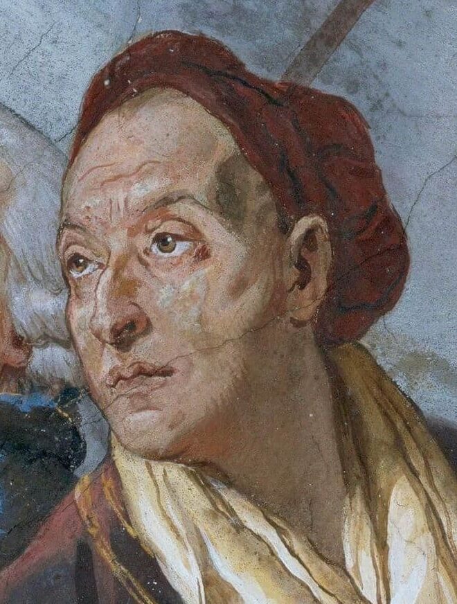 Self-portrait (1750–1753), from the ceiling fresco in the Würzburg Residence