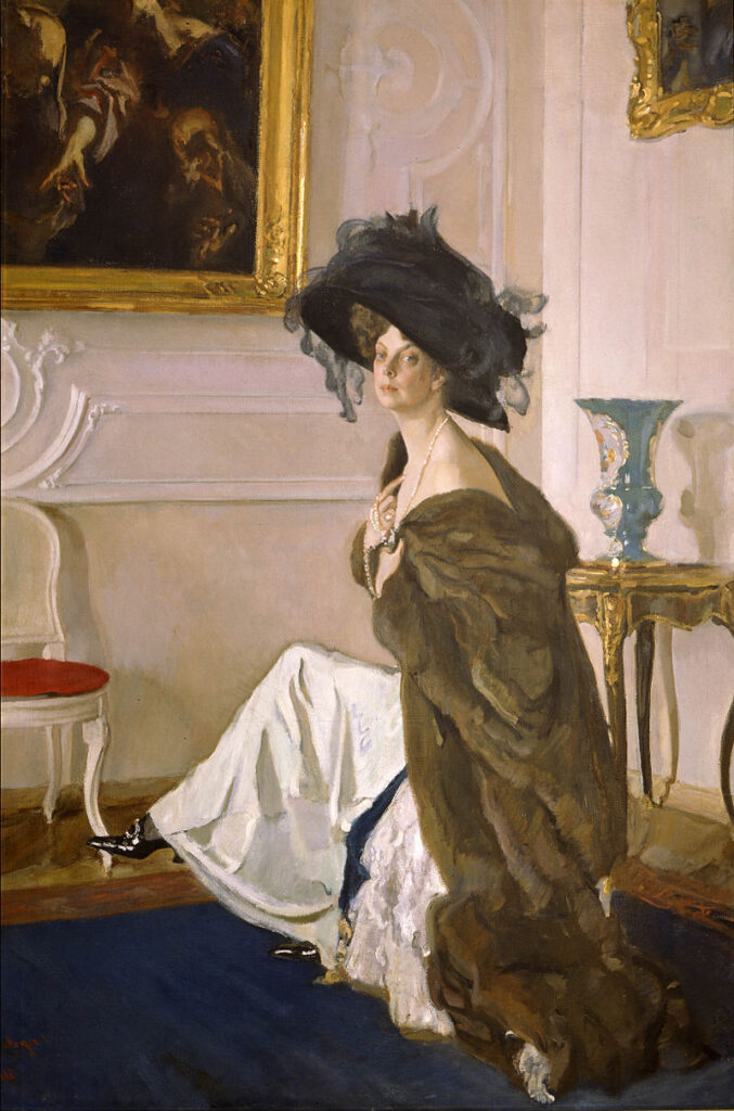 Portrait of Princess Olga Orlova, 1911, by Valentin Serov reflects aristocratic elegance and poise at the twilight of Imperial Russia.