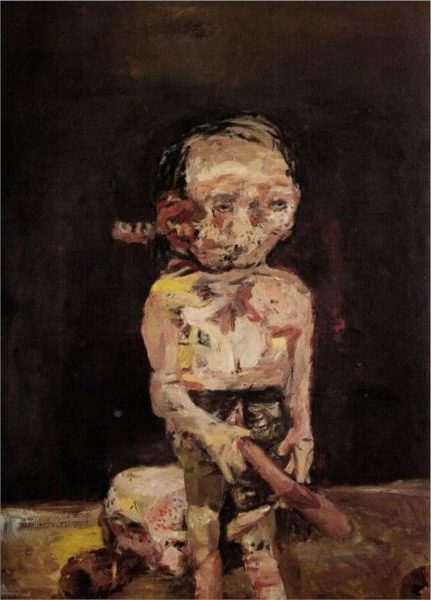 Big Night Down the Drain, 1963, by Georg Baselitz reflects a provocative defiance of postwar norms through grotesque figuration.