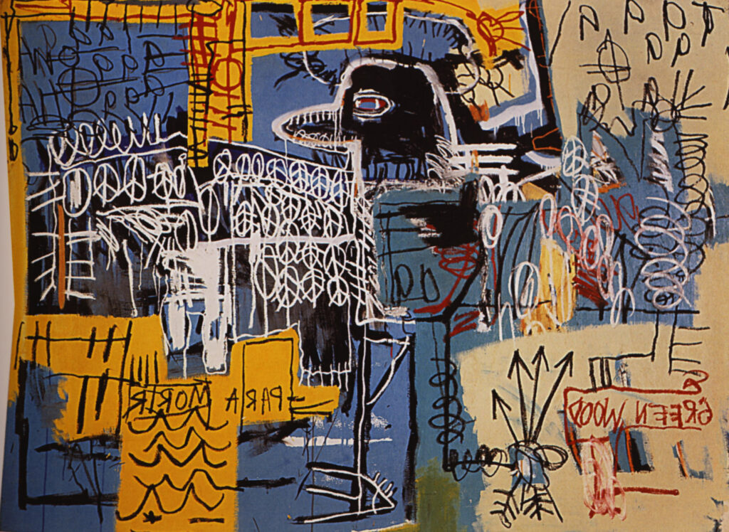 Bird on Money, 1981 by Jean-Michel Basquiat reflects Basquiat’s admiration for jazz musician Charlie Parker