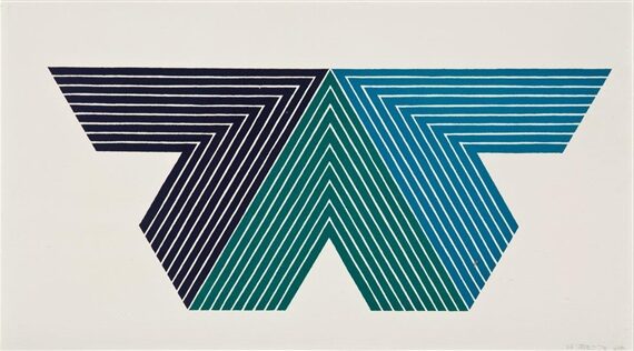 Black Adder (V Series), 1968, by Frank Stella, reflects the tension between order and movement through stark contrast, curvilinear geometry, and precise formal composition.