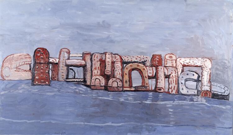 Blue Water, 1976, by Philip Guston reflects a surreal and introspective journey.